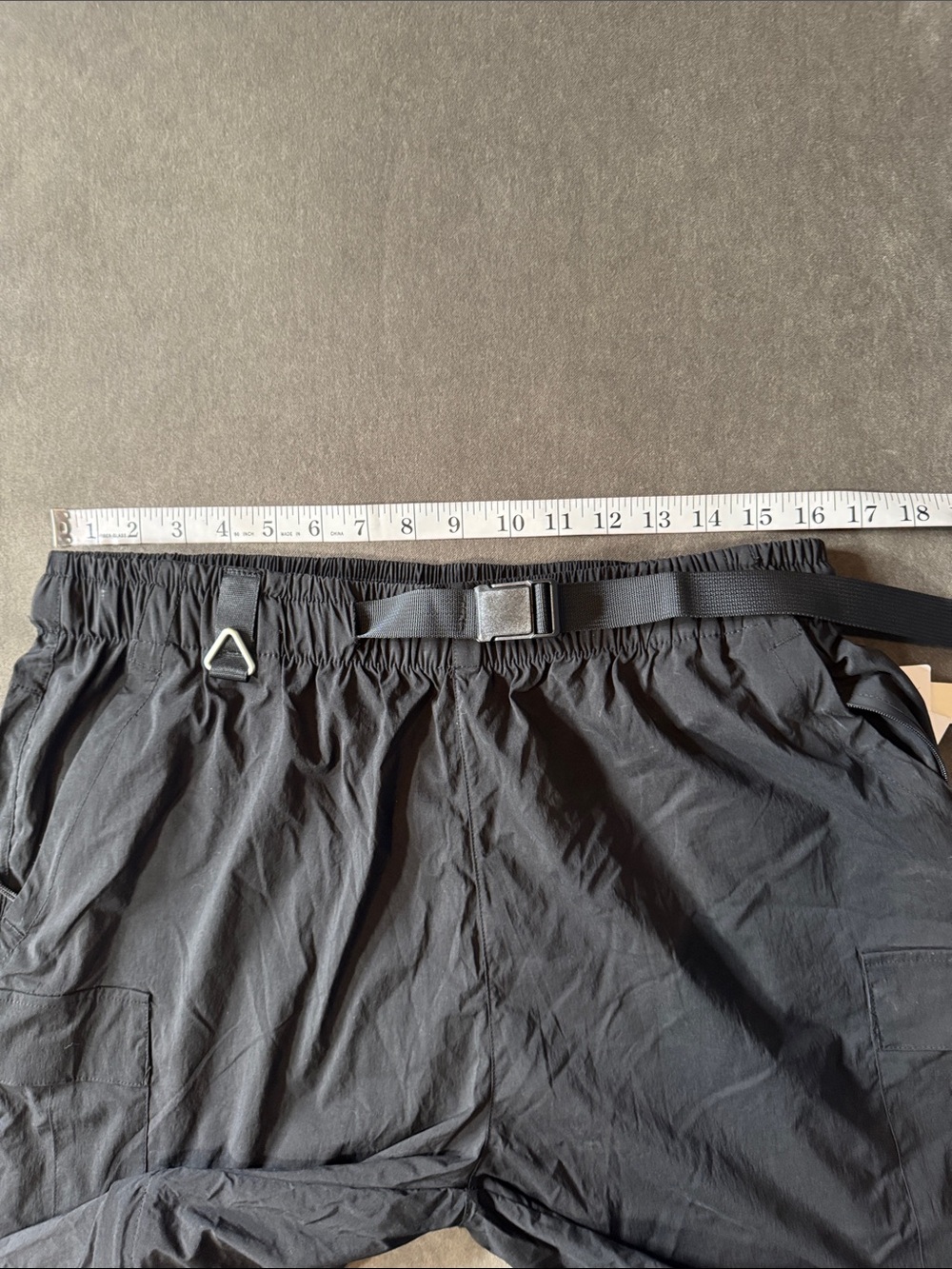 Mens Black Convertible Cargo Pants Shorts Water-Resistant Zip Pocket *LARGE READ - Picture 11 of 15